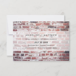 Modern & Minimal Bricks wedding Invite