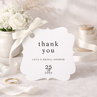 Modern Minimal Bridal Shower Thank You Tag