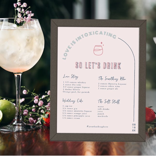 Modern Minimal | Bride & Groom Signature Drink Poster (Creator Uploaded)