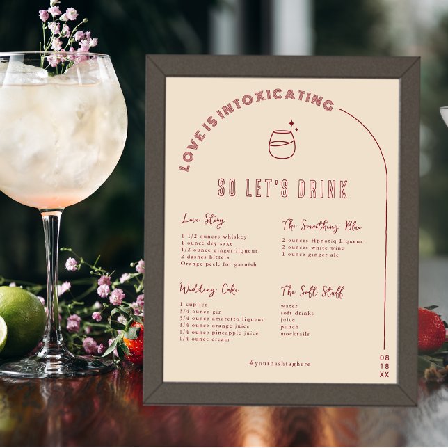 Modern Minimal | Bride & Groom Signature Drink Poster (Creator Uploaded)