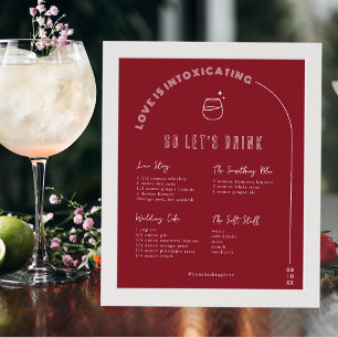 Modern Minimal Bride & Groom Signature Drink Poster