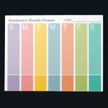 Modern Minimal Bright Weekly Planner with Name Notepad<br><div class="desc">A rainbow of colours to make your weekly planner a fun event. Add your own title and make it your own!</div>