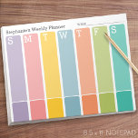 Modern Minimal Bright Weekly Planner with Name Notepad<br><div class="desc">A rainbow of colours to make your weekly planner a fun event. Add your own title and make it your own!</div>