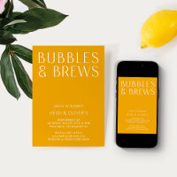 Modern Minimal Bubbles & Brews Yellow Engagement