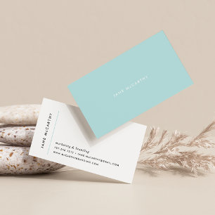 Modern Minimal Business Cards Aqua
