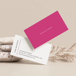 Modern Minimal Business Cards   Magenta