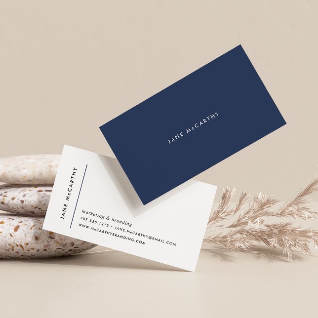 Modern Minimal Business Cards | Navy (Creator Uploaded)