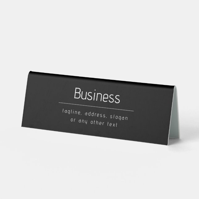 Modern Minimal Business Name & other Info | Black (Front)