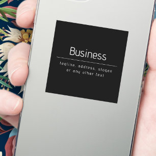 Modern Minimal Business Name & other Info   Black
