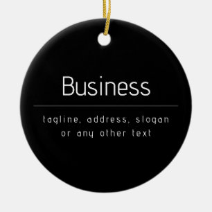 Modern Minimal Business Name & other Info Black Ceramic Tree Decoration