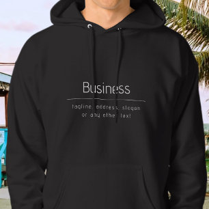 Modern Minimal Business Name & other Info   Black Hoodie