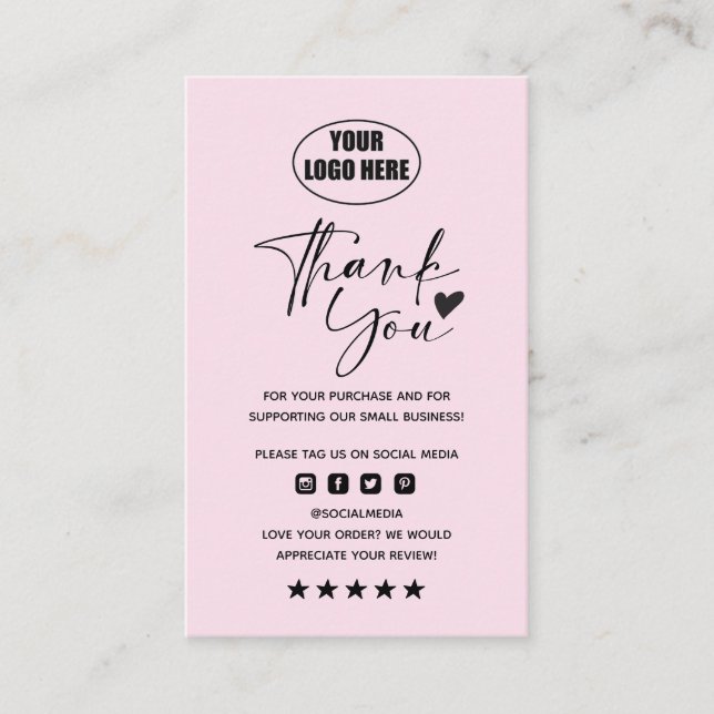 Modern Minimal Business Thank You For Order Insert (Front)