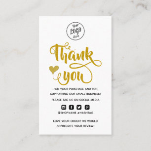Modern Minimal Business Thank You For Order Insert