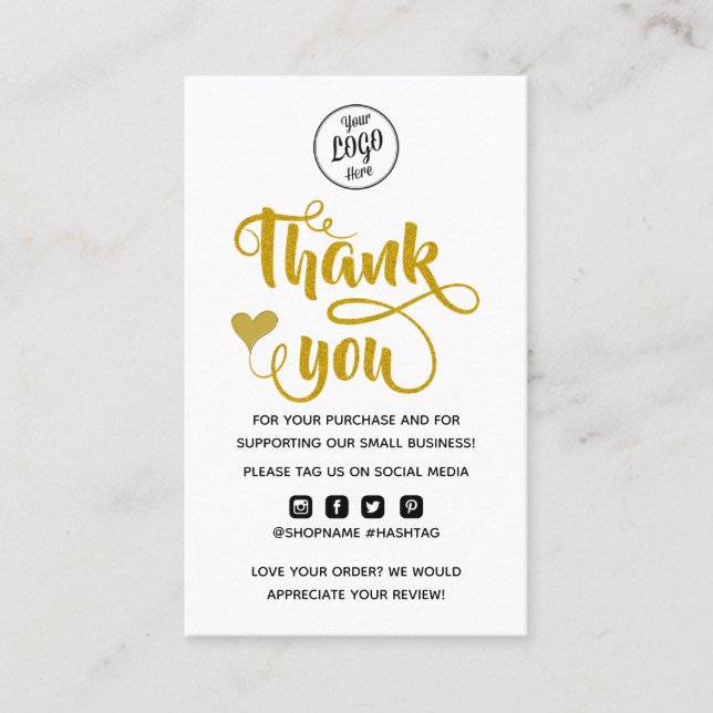 Modern Minimal Business Thank You For Order Insert (Front)