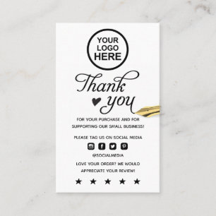 Modern Minimal Business Thank You For Order Insert