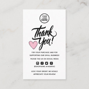Modern Minimal Business Thank You For Order Insert