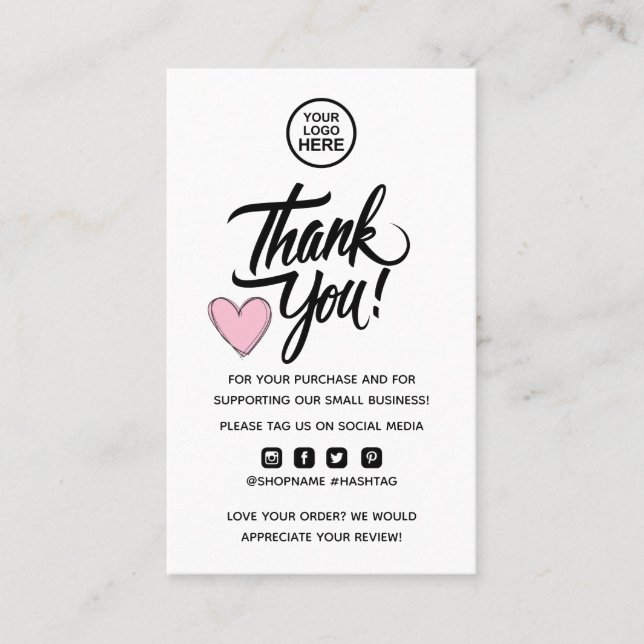 Modern Minimal Business Thank You For Order Insert (Front)
