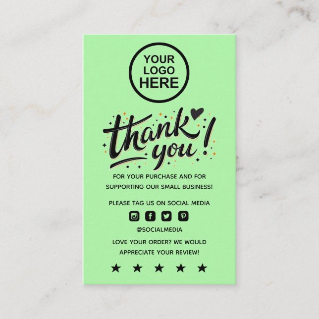 Modern Minimal Business Thank You For Order Insert (Front)