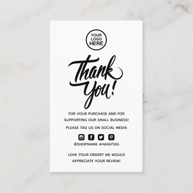 Modern Minimal Business Thank You For Order Insert (Front)
