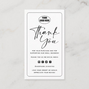 Modern Minimal Business Thank You For Order Insert