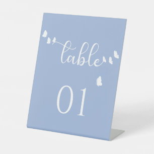 Modern Minimal Butterfly Calligraphy Table Numbers Pedestal Sign