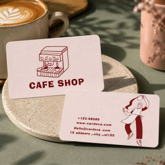 Modern Minimal Cafe Business Card Design (Creator Uploaded)