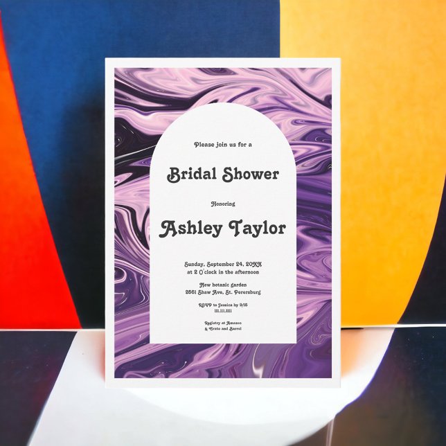 Modern Minimal Calligraphy Abstract Bridal Shower Invitation (Creator Uploaded)