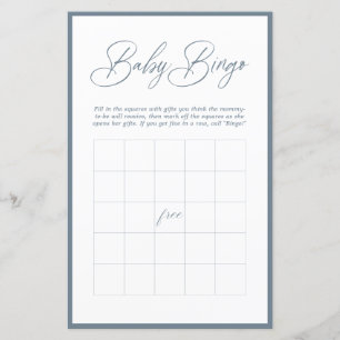 Modern Minimal Calligraphy Baby Bingo