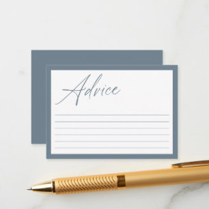 Modern Minimal Calligraphy   Baby Shower Advice Card