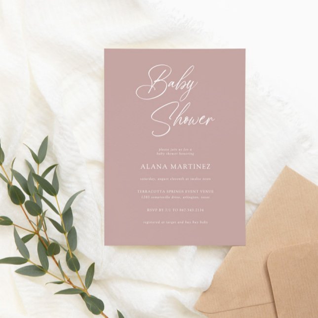 Modern Minimal Calligraphy | Baby Shower Invitation (Creator Uploaded)