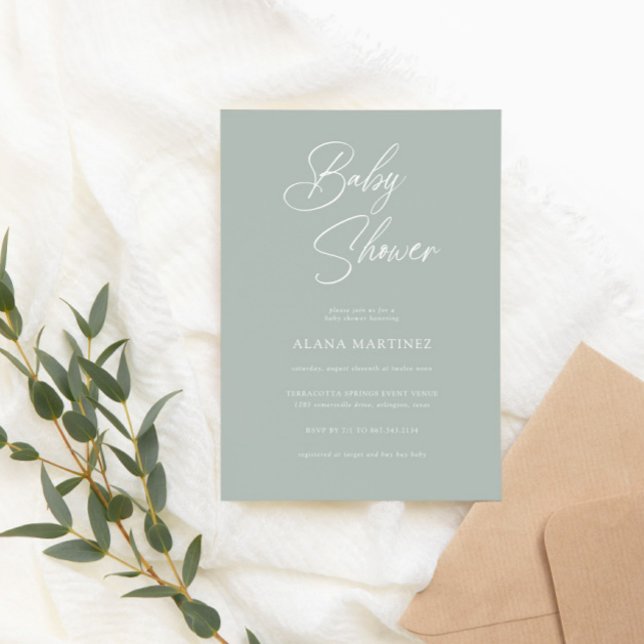 Modern Minimal Calligraphy | Baby Shower Invitation (Creator Uploaded)