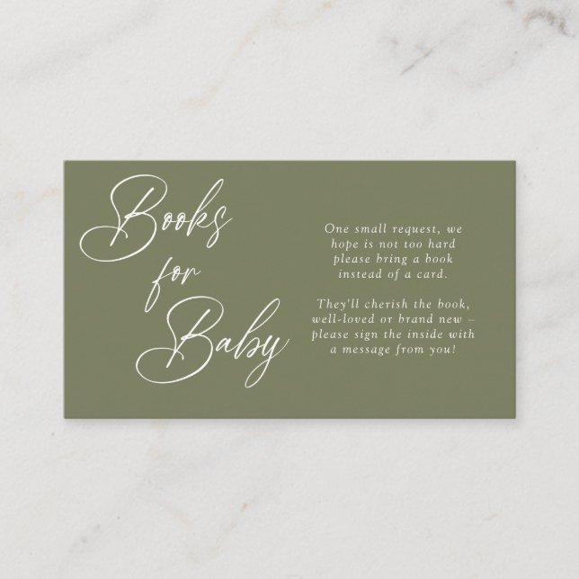 Modern Minimal Calligraphy | Books for Baby Enclos Enclosure Card (Front)