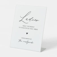 Modern Minimal Calligraphy Ladies Wedding Bathroom