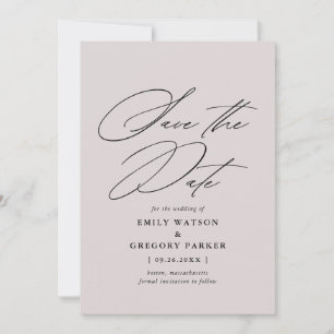 Modern Minimal Calligraphy Mauve Wedding Save The Date