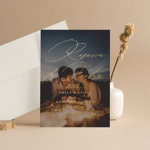 Modern Minimal Calligraphy Photo Reserva la Fecha