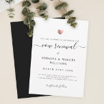 Modern Minimal Calligraphy Rose Gold Vow Renewal I Invitation<br><div class="desc">This chic vow renewal invitation shines with simplicity. Modern typography,  gorgeous calligraphy accented by a pretty heart in (printed) rose gold,  this suite is both minimal and elegant. Space for more details on the back (or leave blank).</div>