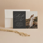 Modern Minimal Calligraphy Wedding Photo Save The Date<br><div class="desc">Announce the good news in style with this elegant photo save the date card featuring elegant calligraphy. The reverse side features more room for any additional details you may wish to provide to your guests.</div>