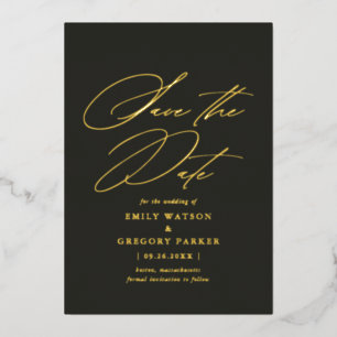 Modern Minimal Calligraphy Wedding Save The Date