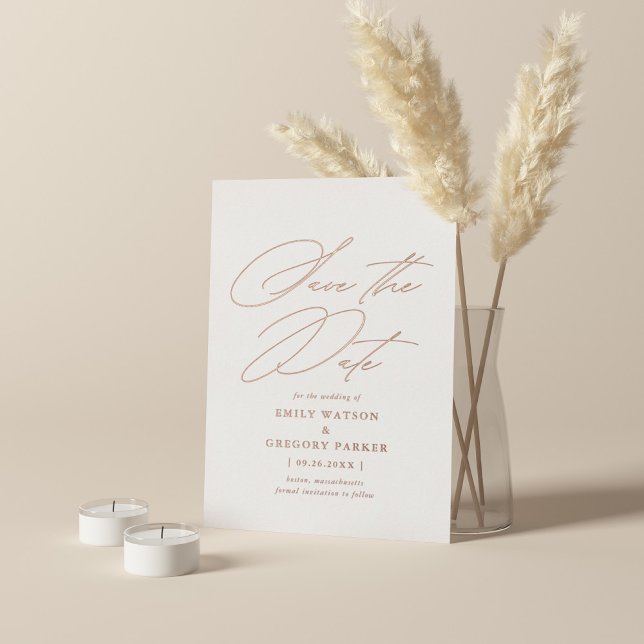 Modern Minimal Calligraphy Wedding Save The Date (Creator Uploaded)