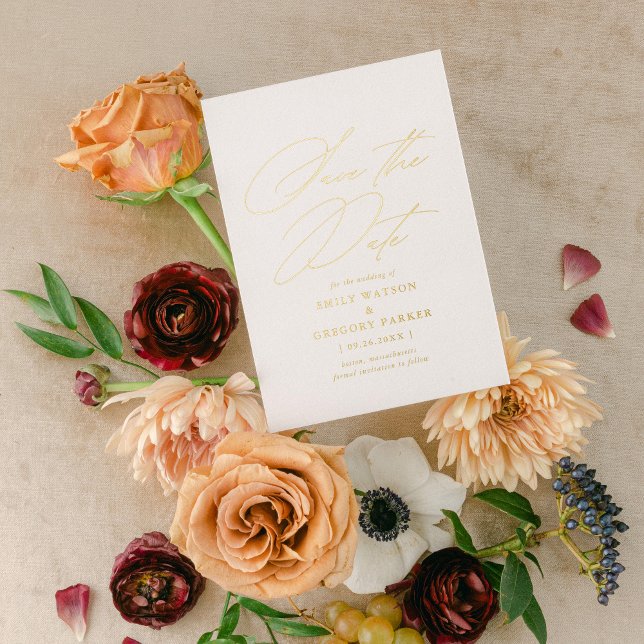 Modern Minimal Calligraphy Wedding Save The Date (Creator Uploaded)