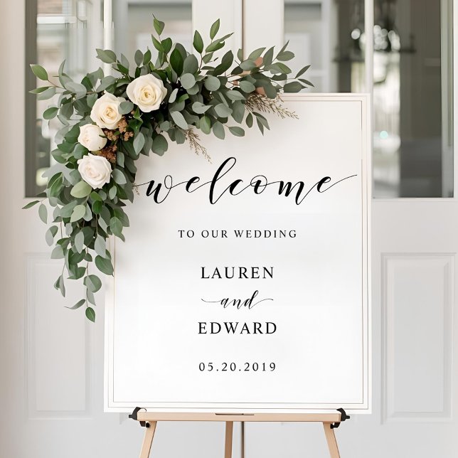 Modern Minimal Calligraphy Wedding Welcome Sign (Creator Uploaded)