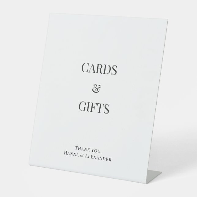 Modern Minimal Cards & Gifts Wedding Sign (Front)