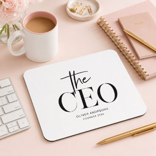 Modern Minimal CEO Personalised Mouse Mat