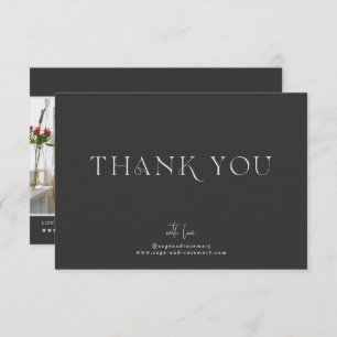 Modern Minimal   Charcoal Grey Business Thank You