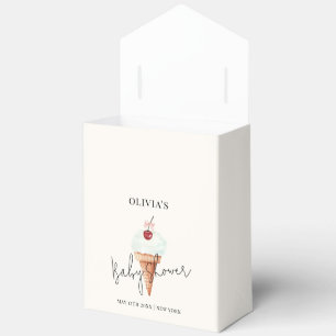 Modern Minimal Cherry Scoop Ice Cream Baby Shower Favour Box
