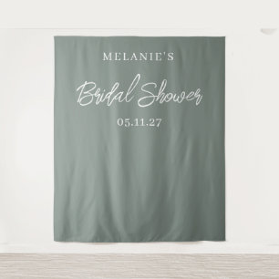 Modern Minimal Chic Bridal Shower Backdrop Tapestry