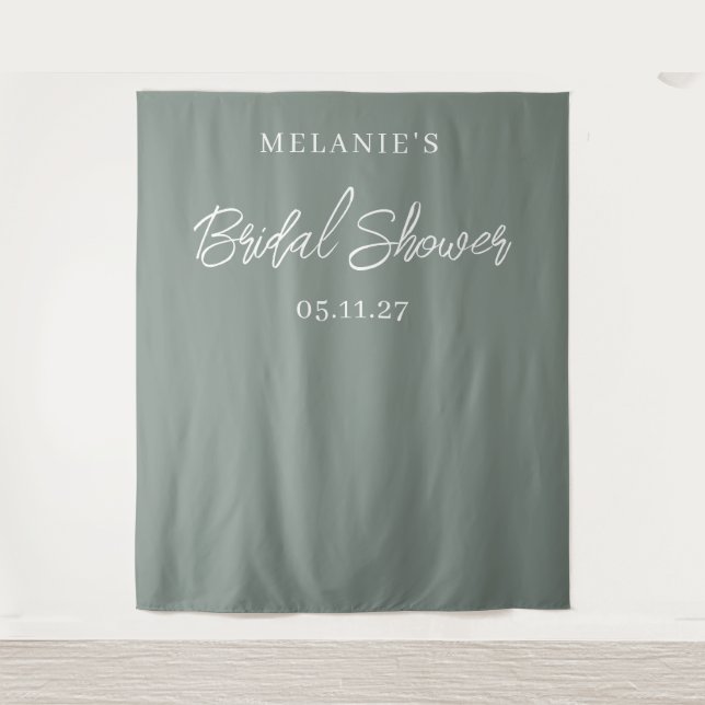 Modern Minimal Chic Bridal Shower Backdrop Tapestry (Front)