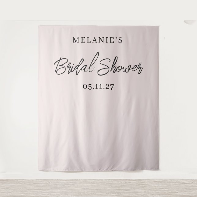 Modern Minimal Chic Bridal Shower Backdrop  Tapestry (Front)