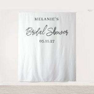 Modern Minimal Chic Bridal Shower Backdrop Tapestry