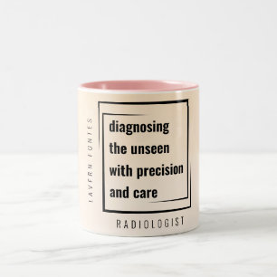 Modern Minimal Chic Motivational Radiologist Gift  Two-Tone Coffee Mug